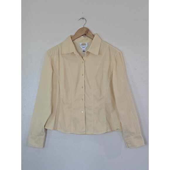 Talbots Stretch Button Down Shirt Womens PS Butter Yellow Blouse Shacket - Picture 1 of 9